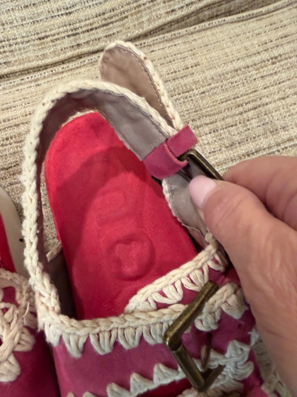 Mou Pink Suede Buckle Sandals Sz 39 - Picture 3 of 12